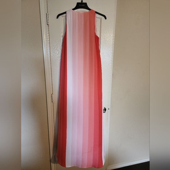 Buddy Love NWT peach and coral striped hi low maxi dress size SMALL - Picture 2 of 5